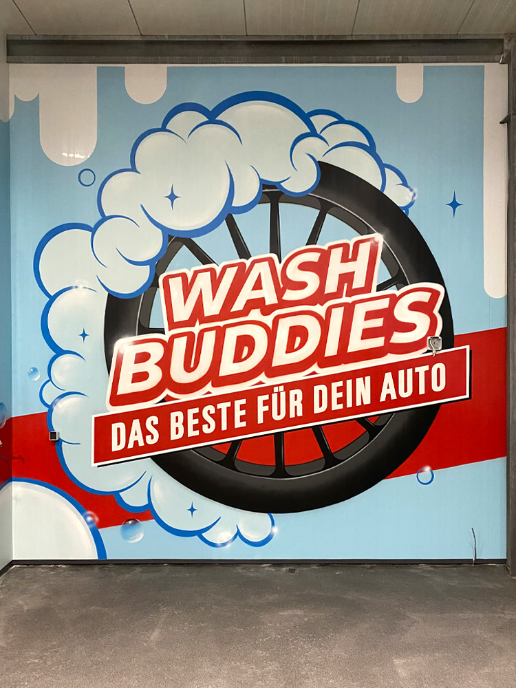 Graffiti Autowaschanlage Wash Buddies Fuerth Auftrag Innenraumgestaltung 03
